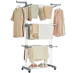 SONGMICS Clothes Drying Rack Stand 4-Tier, Foldable