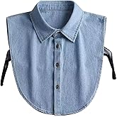 KDUPUP Denim Detachable Collar Faux Dickey Half Shirt Blouse False Decorative Choker