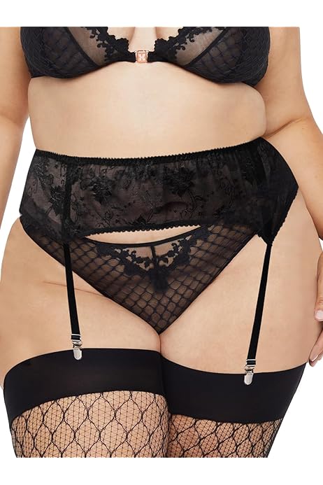 Liguero Floral De Encaje Para Mujer Correas, Talla Grande