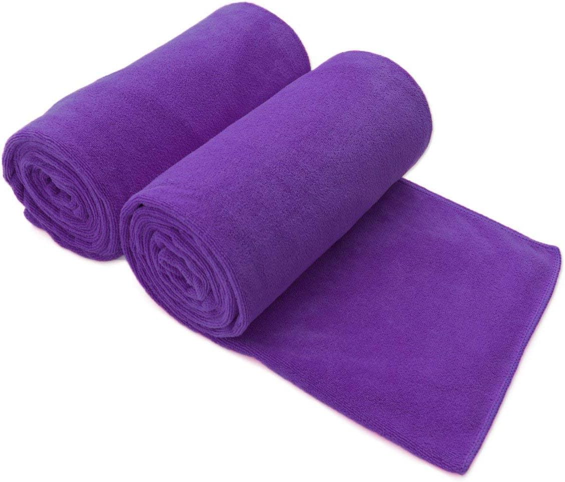 JML Microfiber Bath Towel 2 Pack(30" x 60"), Oversized, Soft, Super Absorbent and Fast Drying, No Fading Multipurpose Use for Sports, Travel, Fitness, Yoga, Grey: Home & Kitchen