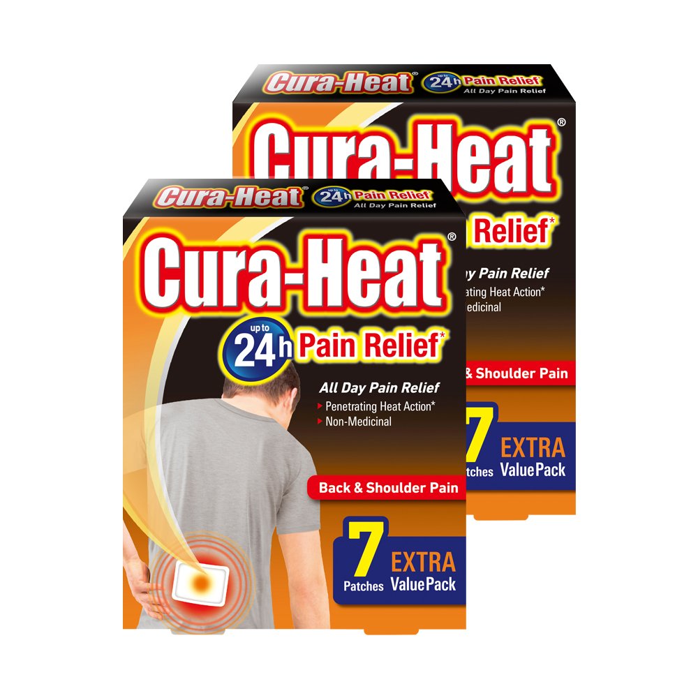 Cura Heat Back & Shoulder Pain 2 Packs of 7 Patches Buy Online in