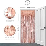 OWill Rose Gold Metallic Tinsel Curtain 2pcs 3ft x 8.3ft Backdrop view 3