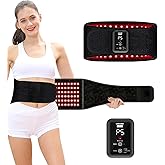 Red Light Belt for Back & Abdomen, Cordless Infrared Light Wrap with Pulse/Vibration Massage & Timer, Relaxing Waist Wrap for Daily Wellness, Gift for Family
