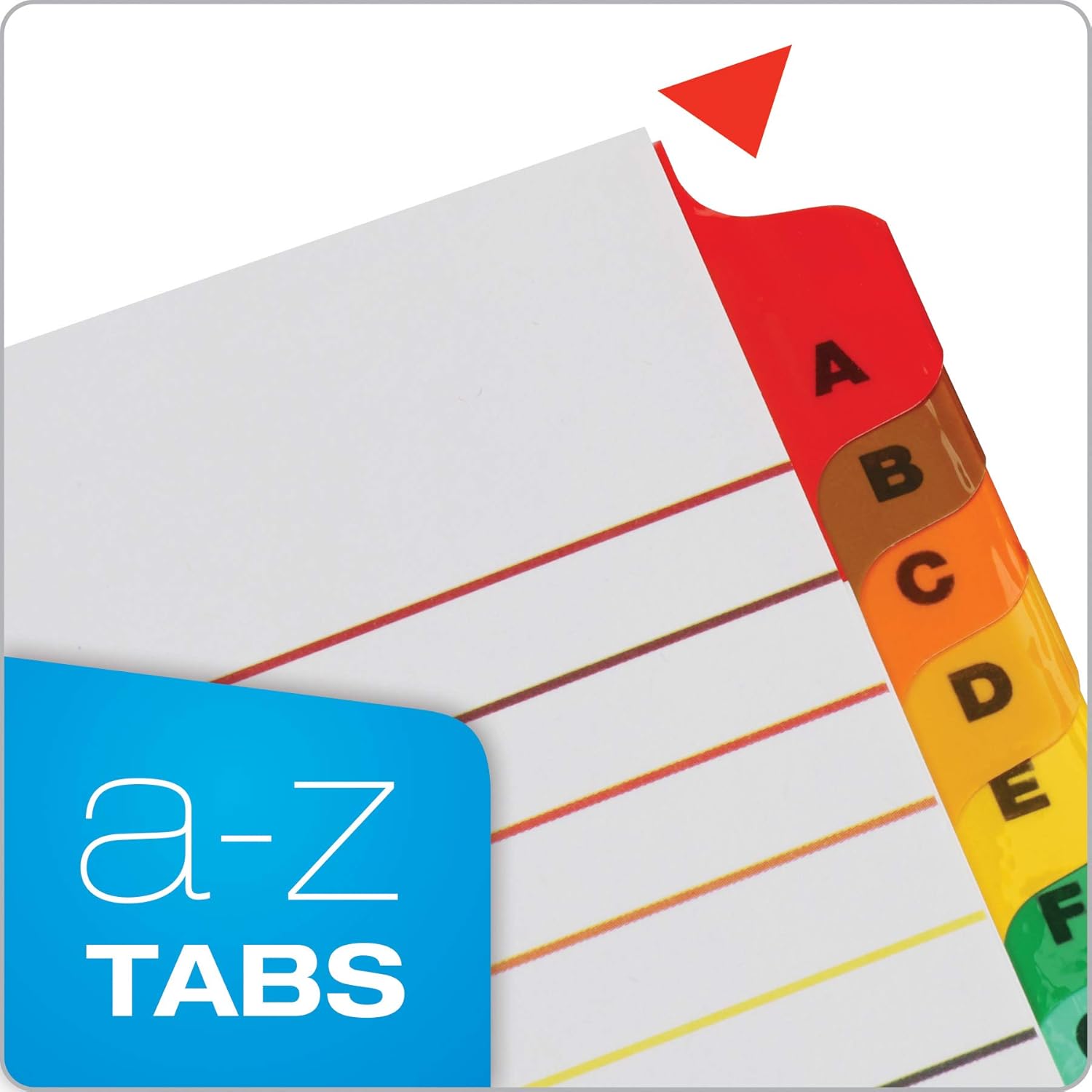 Cardinal A-Z Tab Dividers for 3 Ring Binders, Customizable Table of Contents Page with Multicolor A-Z Tabs, 3 Sets (63218) : Office Products
