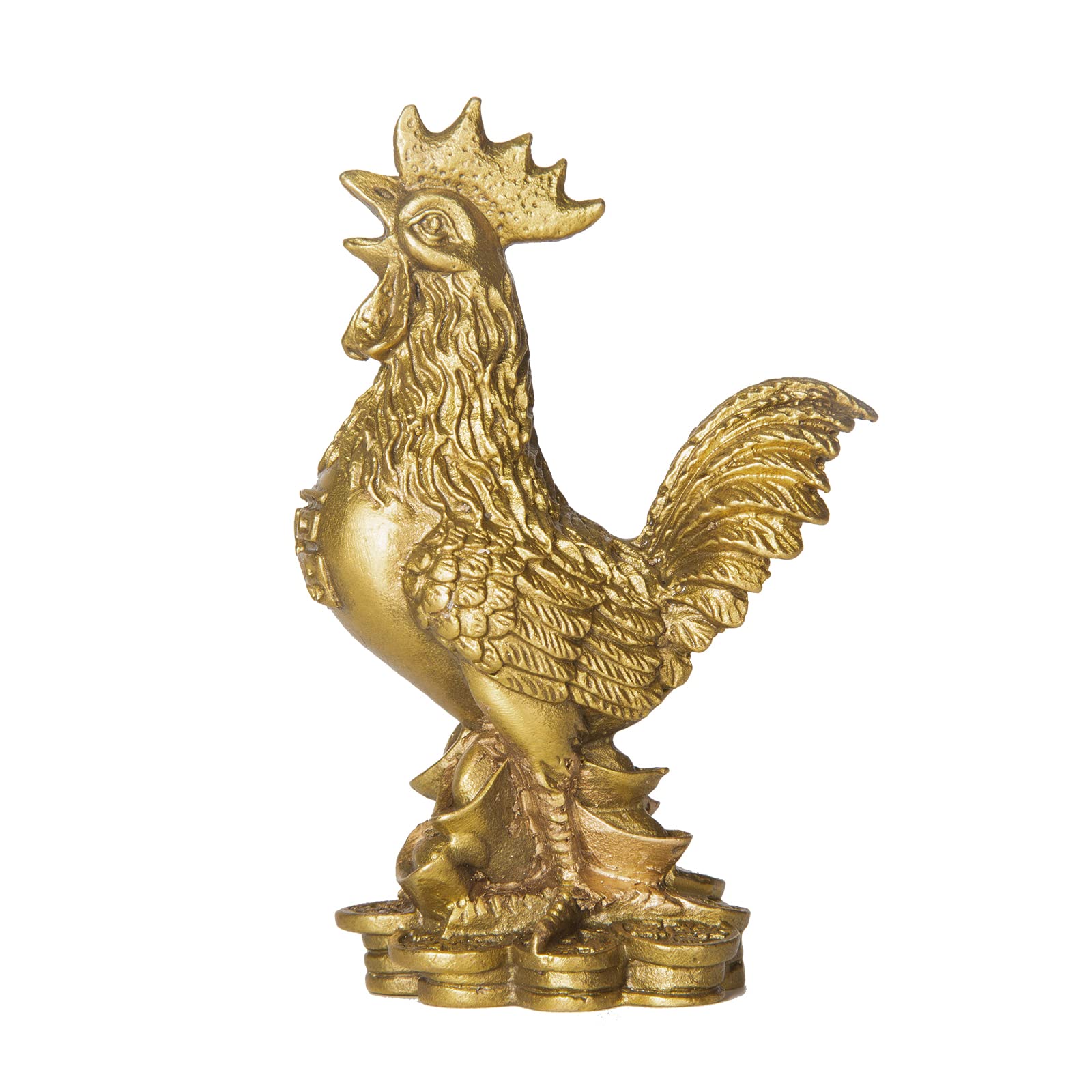 DEWIN Pure Brass Chicken Sculpture, Chicken Ornaments, Pure Brass Rooster Chicken Symbol of Luck and Wealth in Geomantic Omen