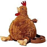 Hikiwin Fluffy Cute Chicken Bag, Funny Chicken Purse with Adjustable Strap, Novelty Hen Crossbody Shoulder Bag for Women