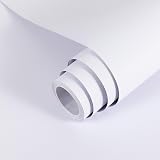 Hode White Vinyl Wrap Matte 40x300cm Self Adhesive Wallpaper Furniture Kitchen