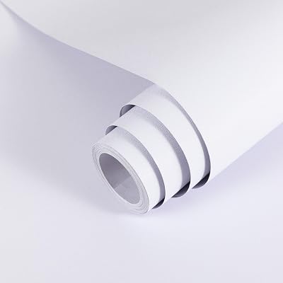 Hode White Vinyl Wrap Matte 40x300cm Self Adhesive Wallpaper Furniture Kitchen