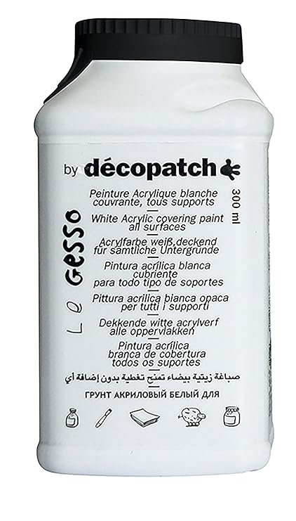 Décopatch GE300AO Gesso Acrylfarbe (weiss, für jeden Untergrund, 300g)