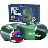 Perky Fins Betta Fish Tunnel Hideout | Aquarium Cave &amp; Tunnel Decor for Betta Fish, Shrimp &amp; Small Fish | Fish Tank Decoration, Betta Tank Accessory &amp; Enrichment Toy (Green)