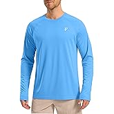 Pudolla Men's Sun Protection Shirts UV SPF UPF 50+ Rash Guard Long Sleeve Lightweight Quick Dry Brethable Swimming Fishing