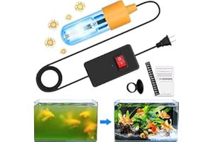JAHEA Aquarium Clean Light，3W Mini Submersible Light with UV Test Card,Double Tube Aquarium Water Clean Green Clear Waterproof Clean Lamp for Pond,Swimming Pool