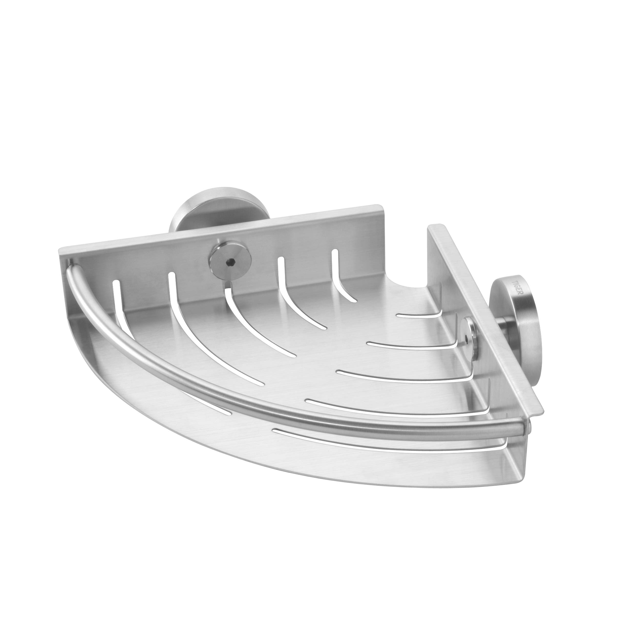 Tiger Boston Corner Shower Basket, Stainless Steel Brushed, 19.5 x 5 x 19.5 cm