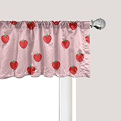 Ambesonne Strawberry Window Valance, Continuous