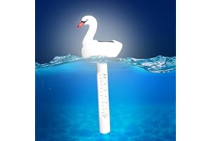 PURELINE White Swan Floating Solar Thermometer for Pool and Spa, Color Changing