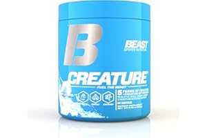 Beast Sports Nutrition Creature, Unflavored - 10.58 oz - 5 Forms of Creatine + Creatine Optimizers - Improve Strength, Muscle Tone, Endurance, Recovery & Energy Production - 60 Servings