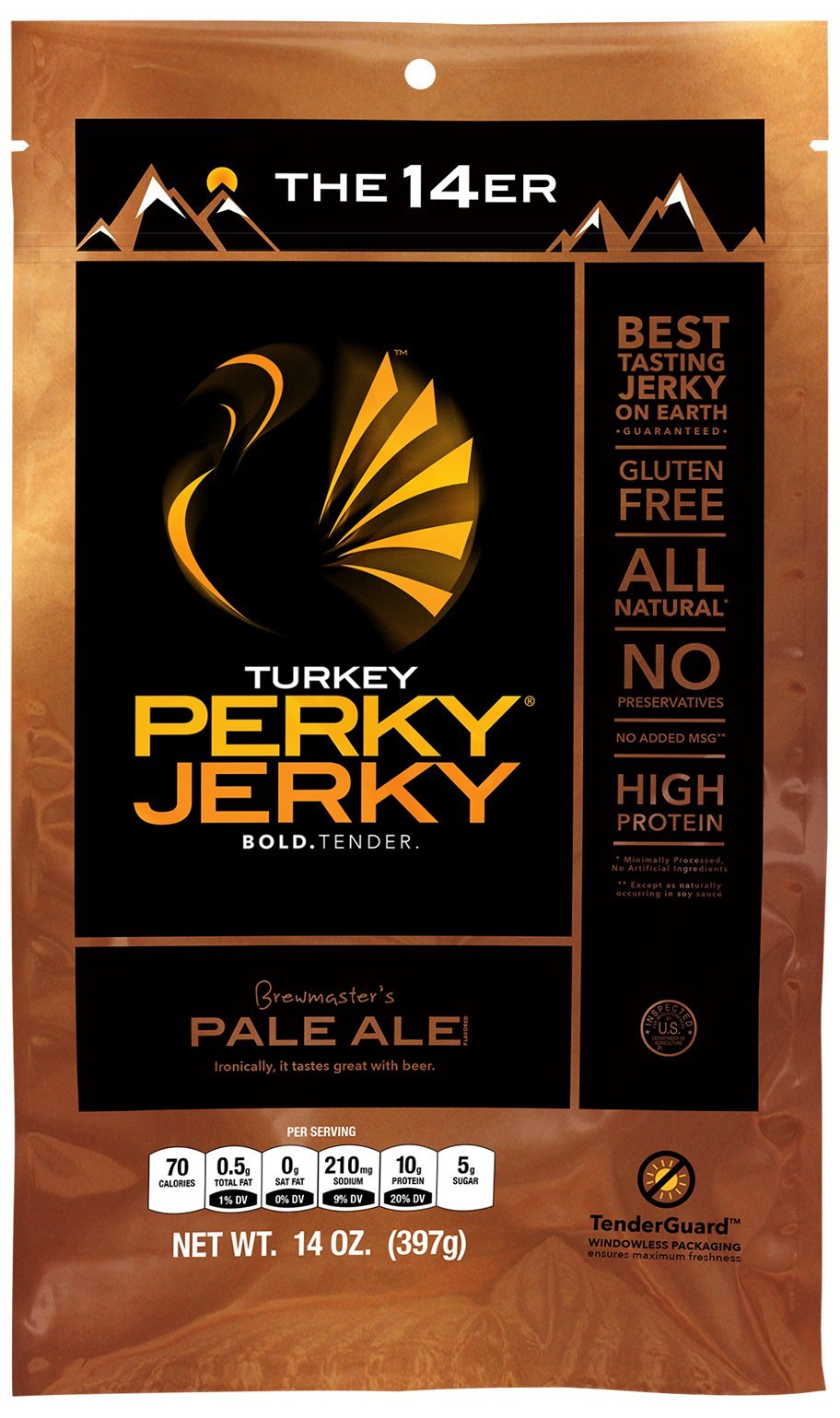 Perky Jerky Grass Fed Original Beef Jerky, 14 Ounce