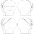 Senbota 12 Pcs 5.9" x 5.1" Round Clear Cast Acrylic Sheets for LED Light Base Clear Plexiglass with Protective Film 4 mm Thick for LED Signs & Day DIY Crafts