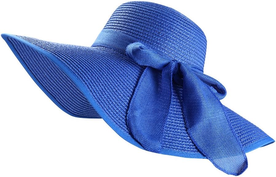 Aerusi Roll up Foldable Wide Large Brim Summer Beach Sun Block Floppy Straw Hat