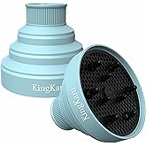 Collapsible Silicone Hair Dryer Diffuser - Travel and Easy Storage - Fit Most Hair Dryers with Nozzle Diameter D-1.575Inch to 1.968 Inch (4-5cm) - Blue