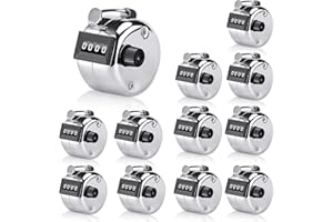 VANVENE 12 Pack of Metal Hand Tally Counter,4-Digit Lap Counter Clicker, Manual Mechanical Handheld Pitch Click Counter with 