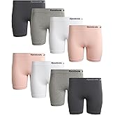 Reebok Womens Boyshorts Underwear - 8 Pack Soft Stretch 6" Inseam Long Leg Boyshort Panties Seamless Underwear for Women