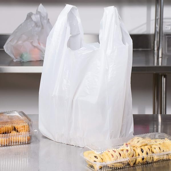 Amazon.com: Carry-Out Plastic Bag-White Plain T-Shirt Bag