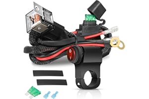 OFFROADTOWN 1 Lead LED Light Bar Wiring Harness Kit w/Motorcycle Handlebar Switch 7/8" 12V 40A Relay Fuse Nylon Wire Harness for ATV Dirt Bike Snowmobile Motorcycle Lights
