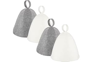 Awleynz 4Pcs Sauna Hat, Wool Felt Sauna Cap, Russian Steam Hat, Unisex Sauna Hat for Women Men Steam Bath Sauna Accessories