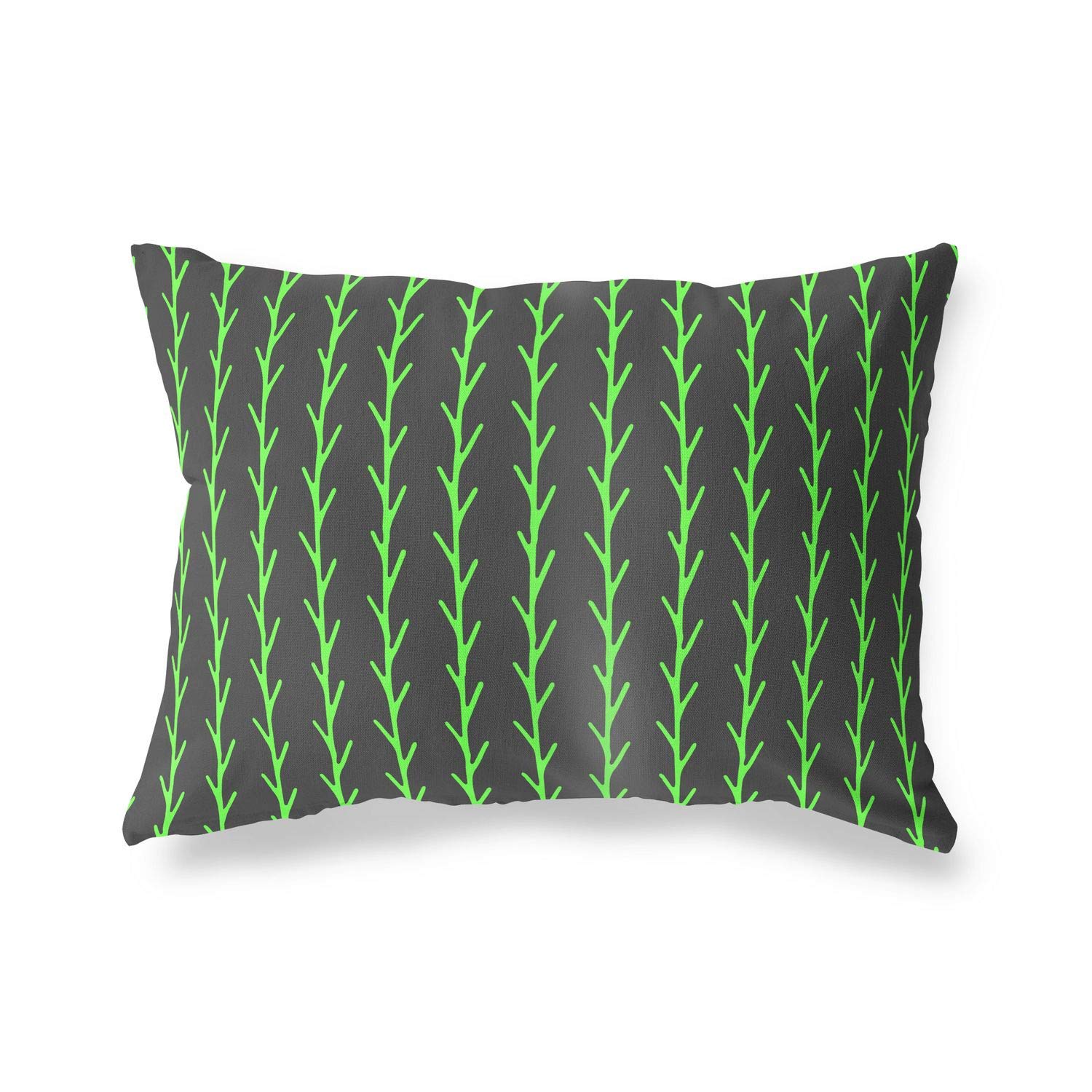 Bonamaison Decorative Cushion Cover Neon Green & Fume, Throw Pillow Covers, Home Decorative Pillowcases for Livingroom, Sofa, Bedroom, Size: 35x50 Cm - Designed and Manufactured in Turkey