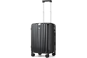 Hanke 20 Inch Expandable Carry on Luggage 22x14x9 Airline Approved Lightweight PC Hard Shell Suitcases with Wheels Tsa Luggage Rolling Suitcase Travel Luggage Bag for Weekender(Jet Black)