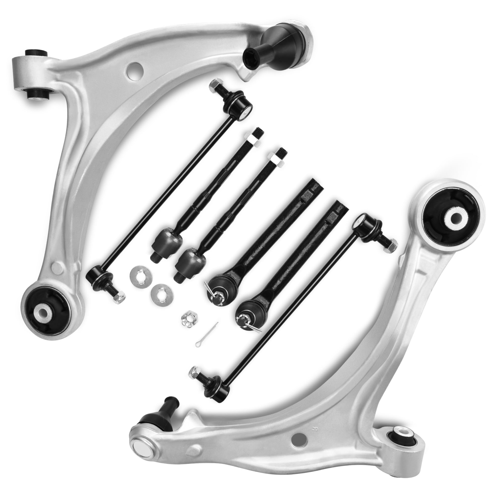 YITAMOTOR Front Suspension Kit with Front Lower Control Arm Sway Bar Links Tie Rods Compatible with 2005-2010 Odyssey Image