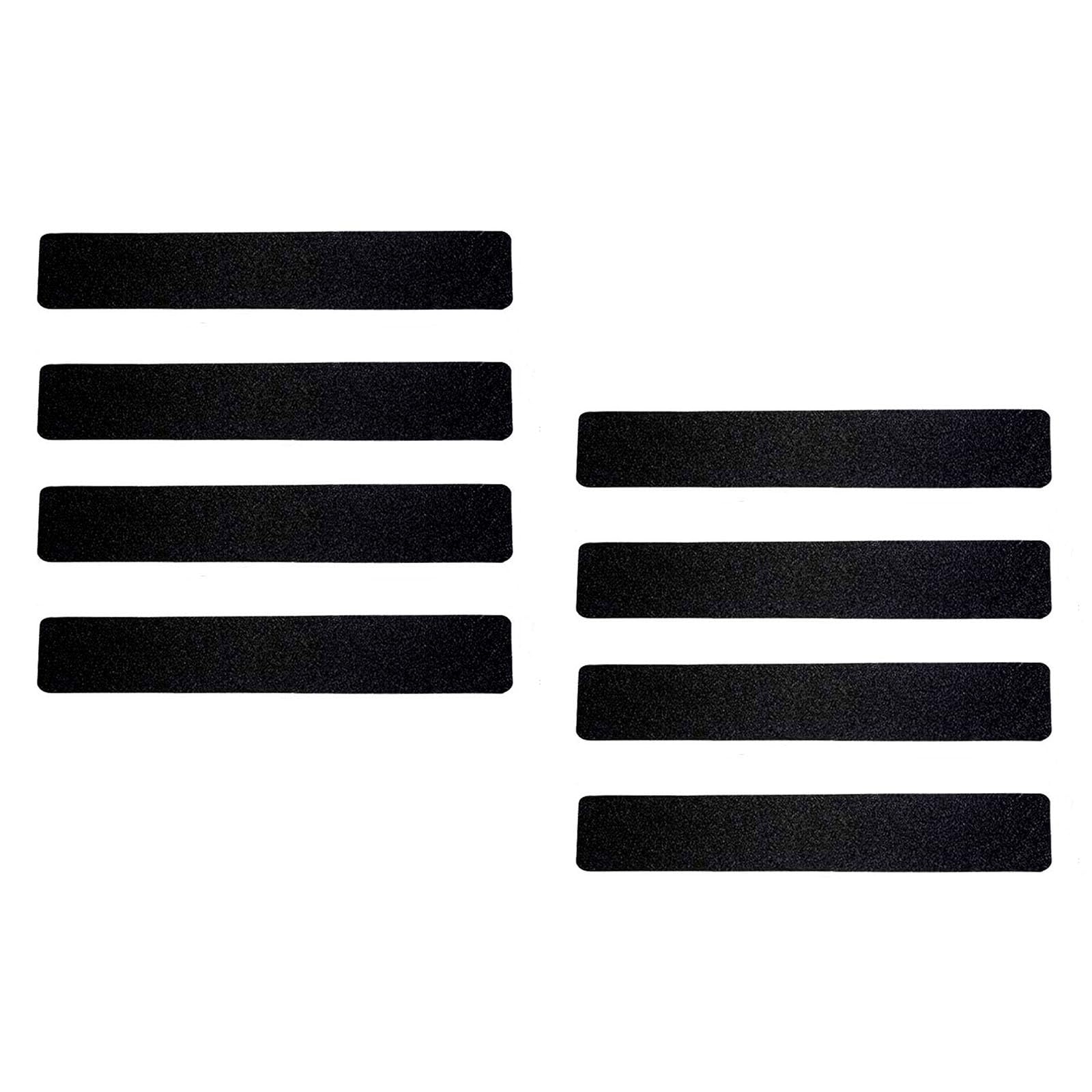 ONTWIE 2in x 12in Anti-Slip Strips Tape Black Safety Treads, Non-Slip Stairs for Wooden Deck Floors, Boat Trailers, Keep Family, Pets, Baby Kids Safe from Falls - 8 pcs