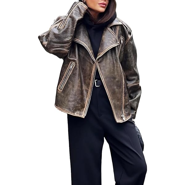 美品　todayful Leather Over Jacket Oversized leather jacket brown For Women | Sandro Paris