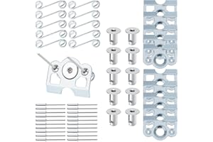 KZMPMT 1/4 Turn Quick Release Steel Dzus Button with Springs and Tab Plates, 10 Pack