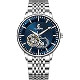 GLENAW Watches for Men Tourbillon Skeleton Luminous Luxury Mechanical Self Winding Men's Wrist Watch Waterproof