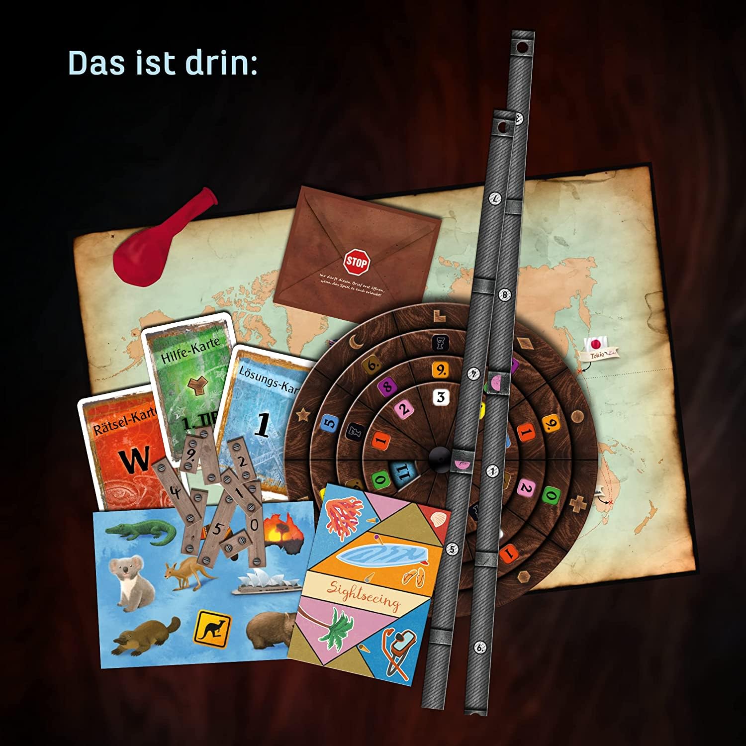 KOSMOS 682828 EXIT - Das Spiel - Das Vermächtnis des Weltreisenden, Level: Fortgeschrittene, Escape Room Spiel, EXIT Game für 1-4 Spieler ab 12 Jahre, EIN einmaliges Gesellschaftsspiel 3