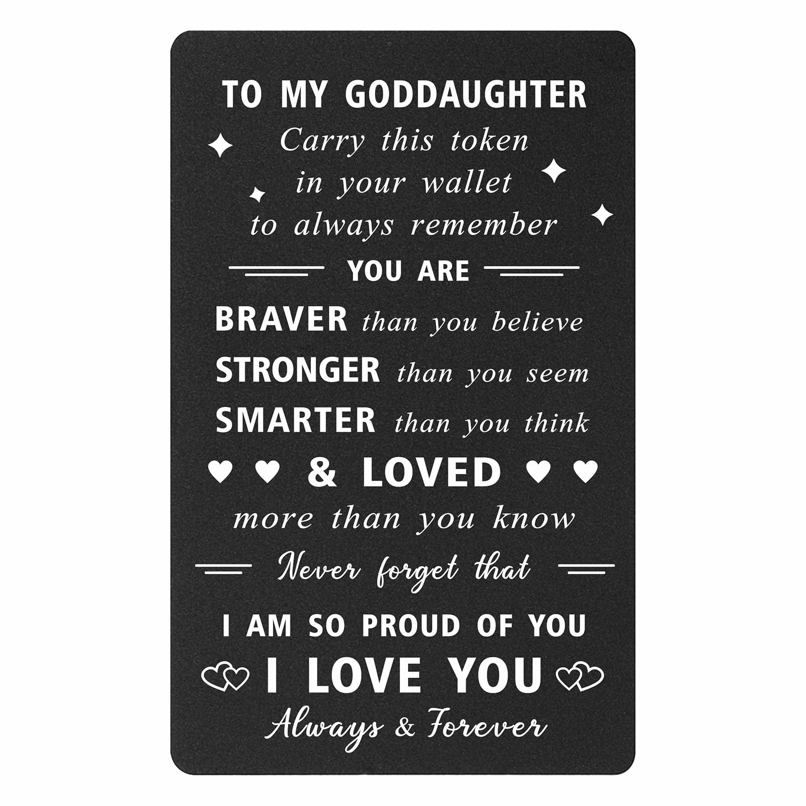 ENGZHI Goddaughter Wallet Card Christening Gifts for Girls - I Am So Proud of You - Goddaughter Confirmation Card, My Goddaughter Gifts from Godmother