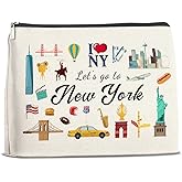 Xxoace New York Travel Gift Cosmetic Bag City Travel Makeup Bag for Purse,Watercolor New York Souvenirs Gifts, Trip Favors for Traveller Travelling Lovers