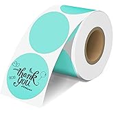 2'' Green Thermal Labels - 600pcs Round Printer Labels, Waterproof Stickers for Logo Design, Name/Price Tag, Thanks Card, Address, QR Code - 600 Labels/Roll