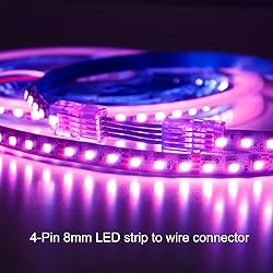 RGBZONE 10Pcs 8mm 4 Pin LED Strip Connectors and