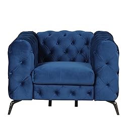 Merax Velvet Upholstered Accent Sofa, Modern Single