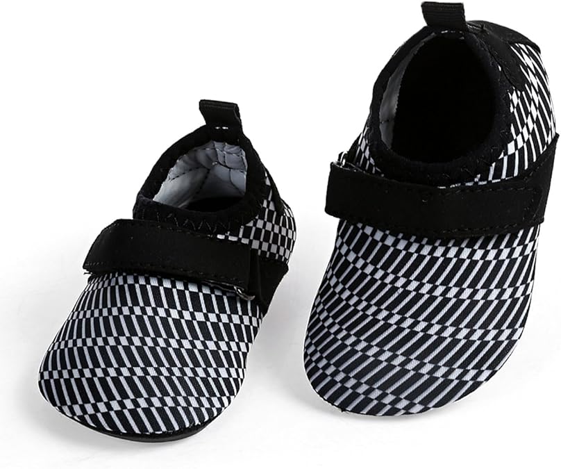 LRUN Kids Toddler Water Swim Shoes Aqua Black White US 18