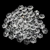 yueton 60PCS Snowflake Imitation Crystal Beads Clear Flower Shape Glass Spacer Beads Loose Beads for Earrings Bracelet Necklace Jewelry DIY Craft Making