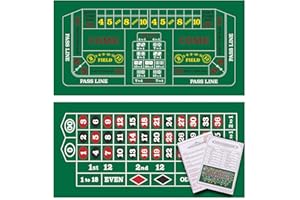 GSE Games & Sports Expert 36" x 72" Double-Sided Casino Layout Felt, Las Vegas Style Tabletop Mat for Parties, Home Entertainment, Poker Game Night