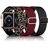 DaQin 3 Pack Stretchy Solo Loop Compatible with Apple Watch Bands for Women 49mm 46mm 45mm 44mm 42mm, Nylon Braided Elastic Strap for iWatch Band Series 11 10 9 8 7 6 5 4 3 SE Ultra 3 Ultra 2 Ultra