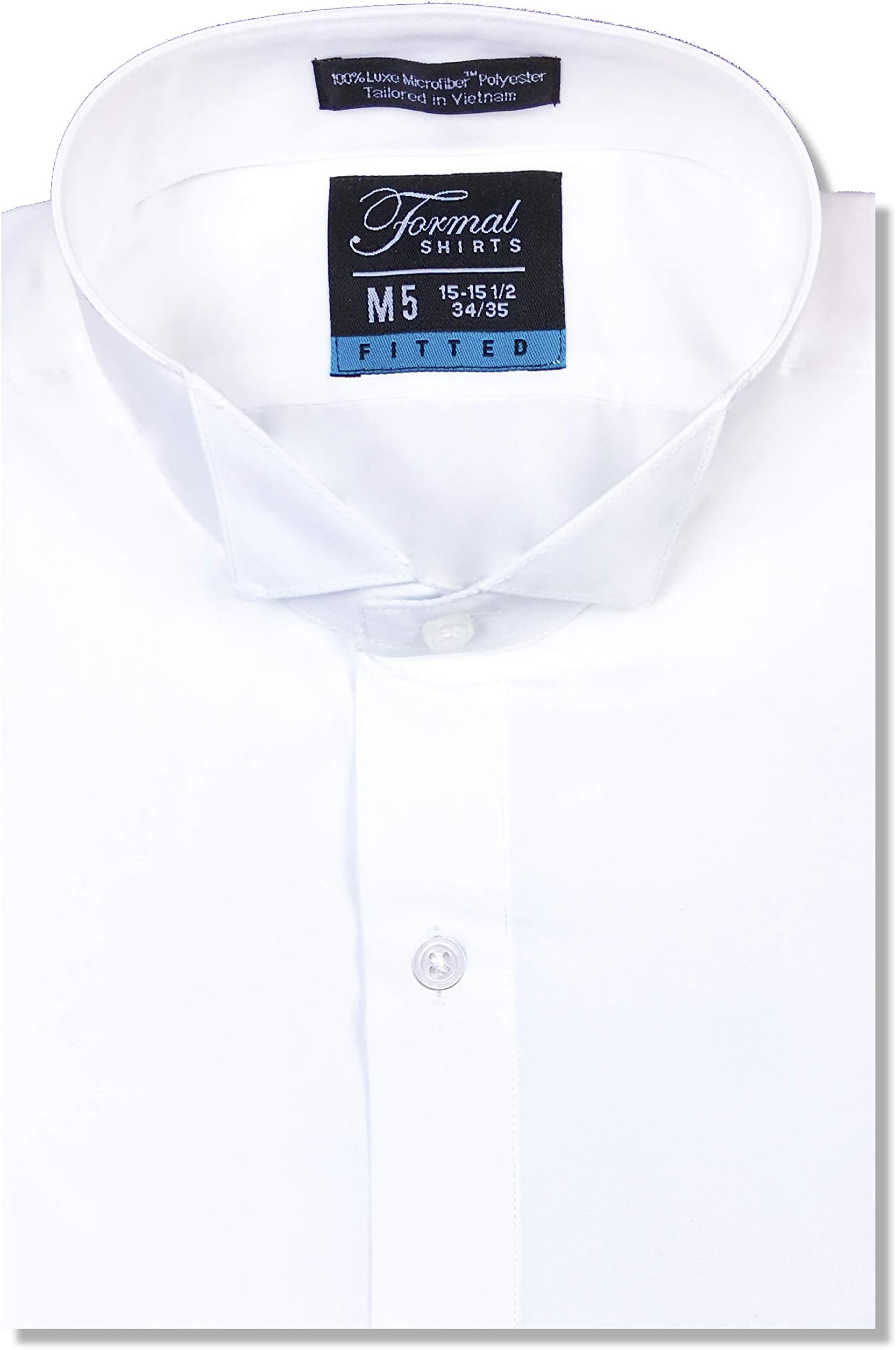 Men's Fitted Wing Collar Convertible Cuff Tuxedo Shirt - Style Frankie
