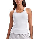 CRZ YOGA Womens Ribbed Modal Casual Tank Racerback Thin Strap Basic Sleeveless Shirts Going Out Fitted Workout Tops