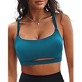 GRAPENT Bikini Tops for Women Cropped Tankini Tops Beach Padded Cut Out Adjustable Spaghetti Straps Swimwear Top Only