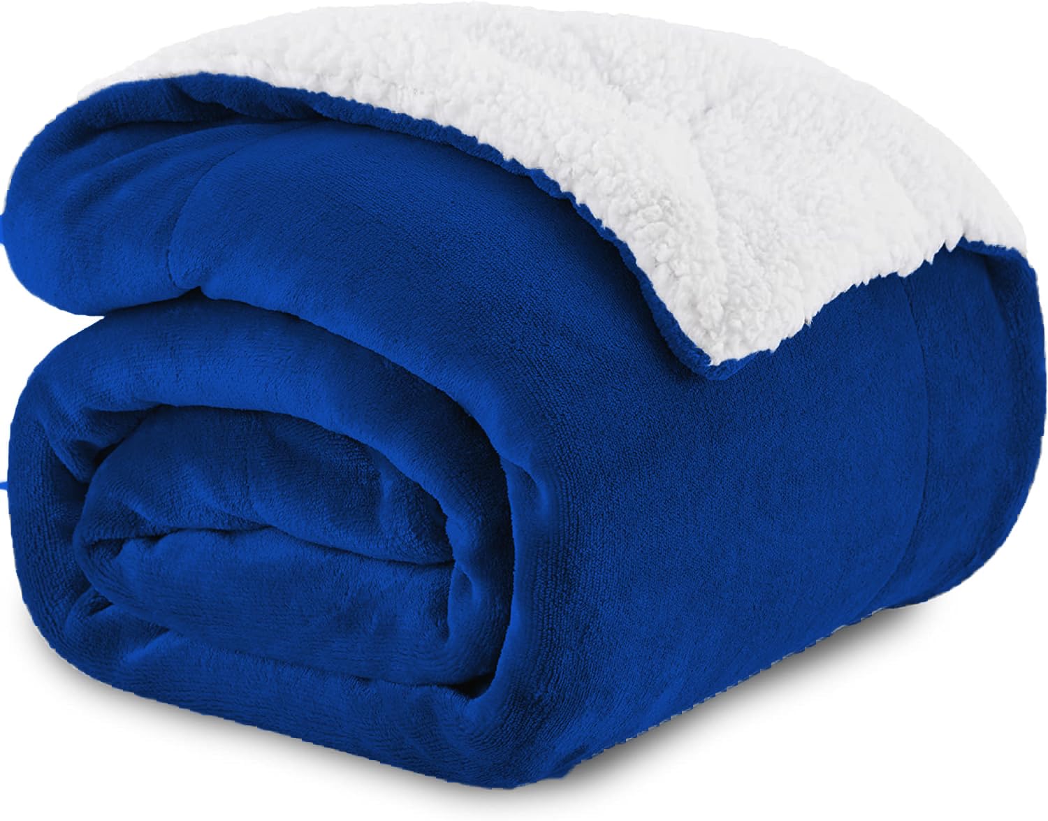 APEX FURNISHINGS Sherpa Fleece Blanket Thick Warm Throw Fluffy Microfiber Solid Blanket for Bed Single 130x150cm Navy Blankets for Sofas Couch